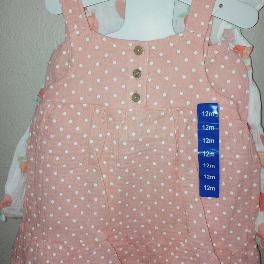 Koala Baby Girls Size 12 Months 2 Pack Dress Sundresses & Diaper Covers NWT Pink - Picture 2 of 5
